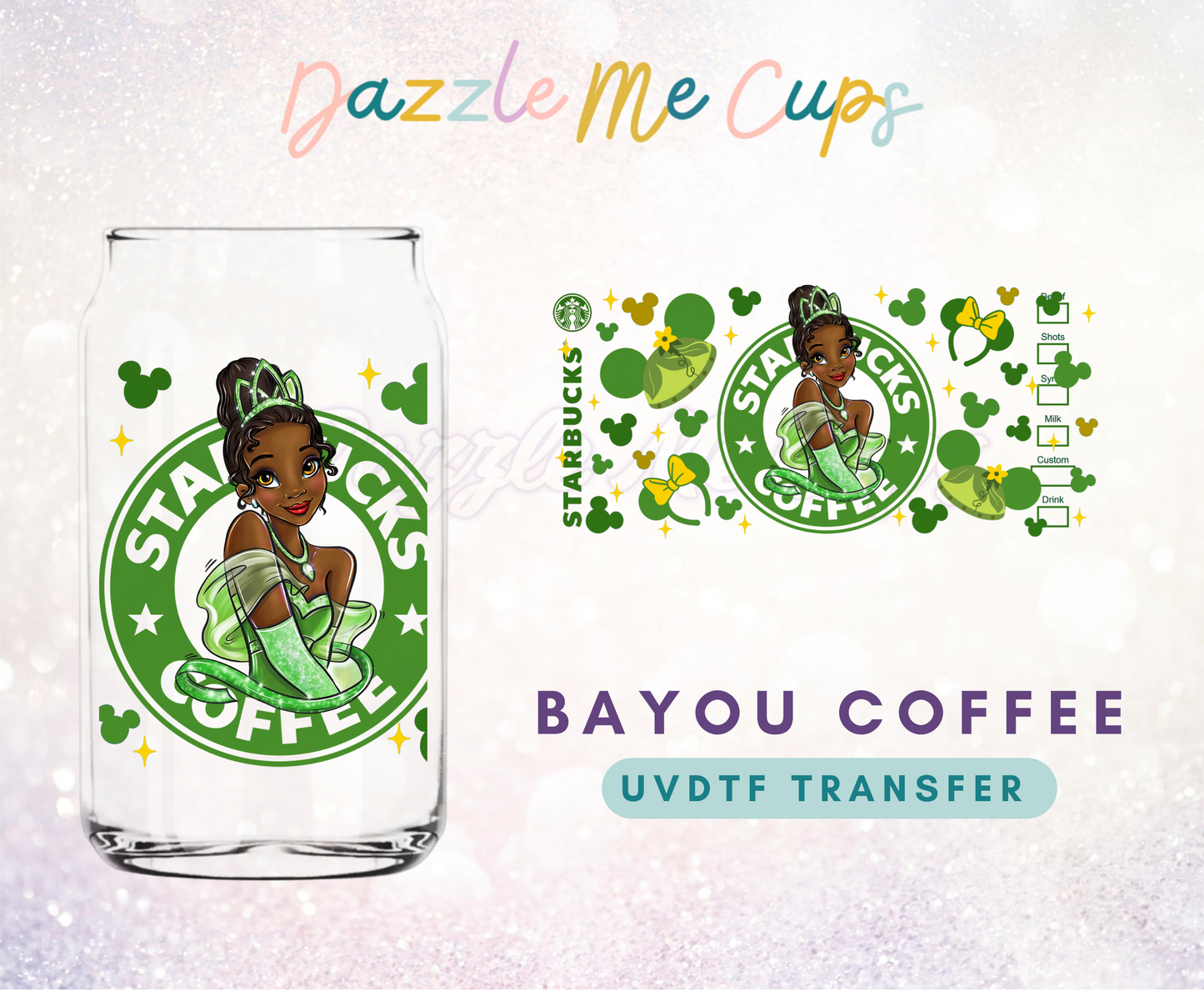 Bayou Coffee UVDTF Transfer