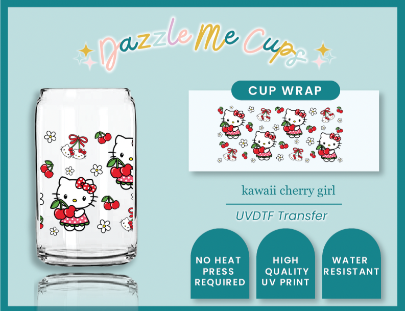Kawaii cherry girl UVDTF Transfer
