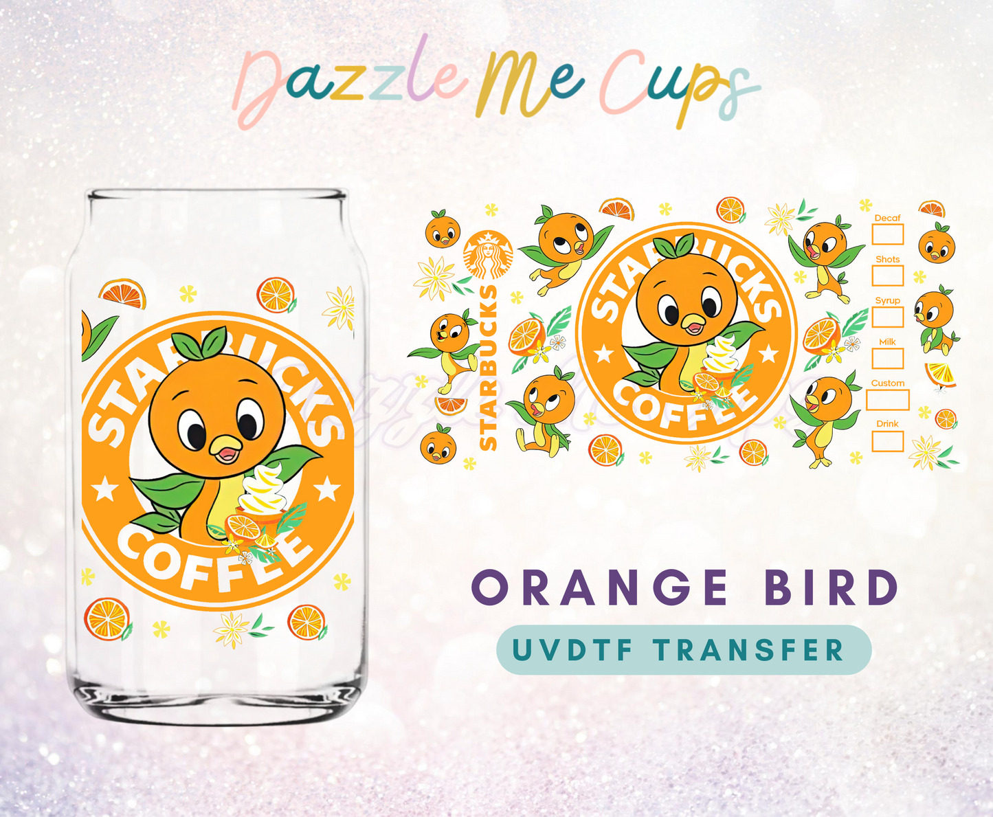 Orange Bird UVDTF Transfer